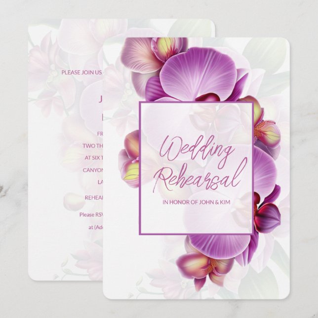 Wedding Rehearsal and Dinner Invitation (Front/Back)