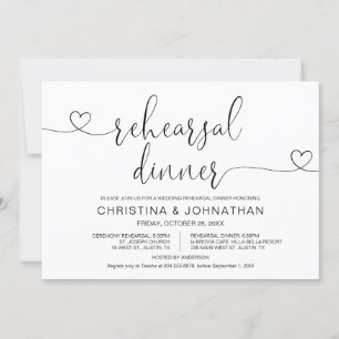 Wedding Rehearsal and Dinner, Modern calligraphy I Invitation