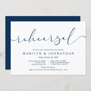 Wedding Rehearsal and Dinner, modern minimal Invitation