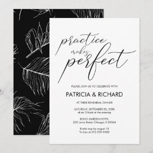 Wedding Rehearsal Dinner Chic Black & White Invitation