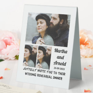Wedding Rehearsal Dinner custom 3 Photo Collage  