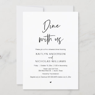 Wedding Rehearsal Dinner, Dine with us Invitation
