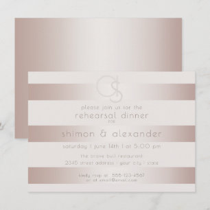 Wedding Rehearsal Dinner   Elegant Modern Blush Invitation