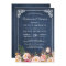 Wedding Rehearsal Dinner Floral Blue Chalkboard