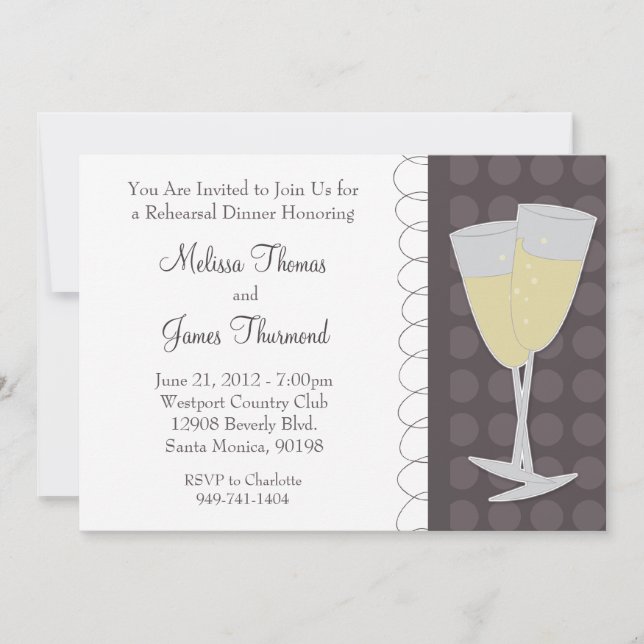 Wedding Rehearsal Dinner Invitation (Front)