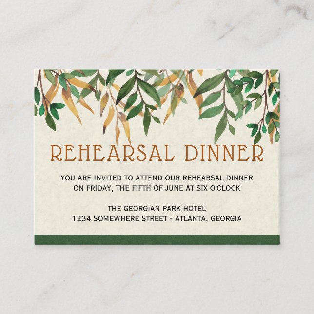 Wedding Rehearsal Dinner Invitation (Front)
