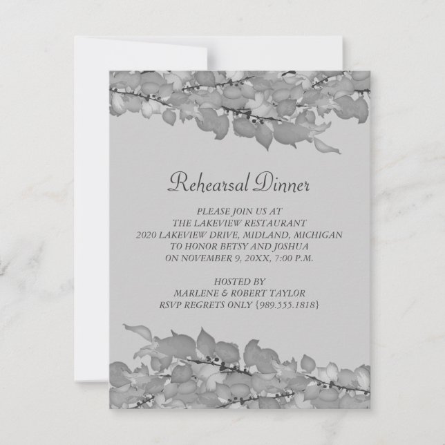 Wedding Rehearsal Dinner Invitations (Front)