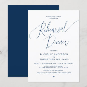Wedding Rehearsal Dinner, Minimalist modern Invitation