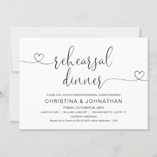 Wedding Rehearsal Dinner, Modern calligraphy Invit Invitation