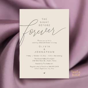 Wedding Rehearsal Dinner, Modern Elegant Script Invitation