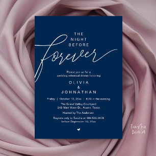 Wedding Rehearsal Dinner, Modern Elegant Script Invitation