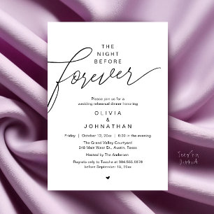 Wedding Rehearsal Dinner, Modern Elegant Script Invitation