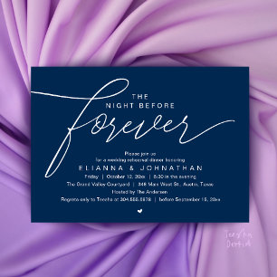 Wedding Rehearsal Dinner, Modern Elegant Script Invitation