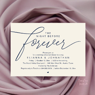 Wedding Rehearsal Dinner, Modern Elegant Script Invitation