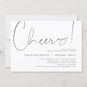 Wedding Rehearsal Dinner, Modern Minimalist Theme Invitation