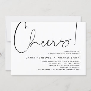 Wedding Rehearsal Dinner, Modern Minimalist Theme Invitation