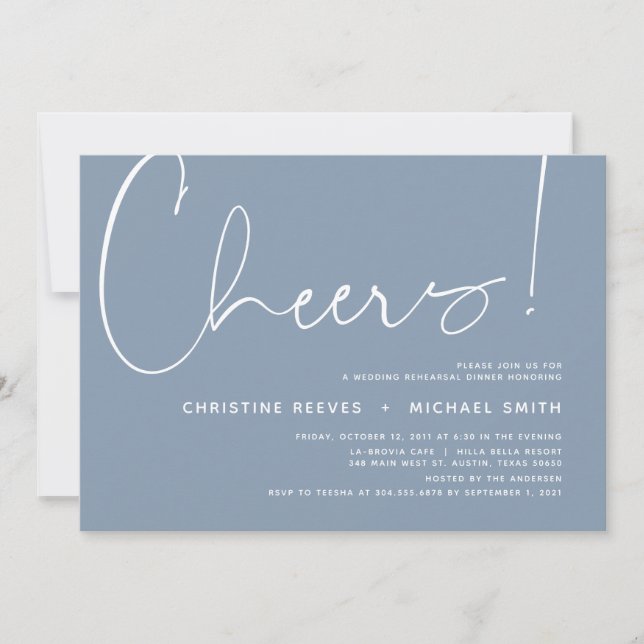 Wedding Rehearsal Dinner, Modern Minimalist Theme Invitation (Front)