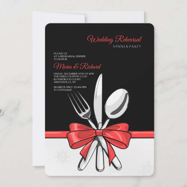 Wedding Rehearsal Dinner Party Invitations (Front)