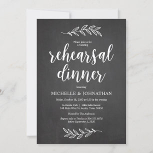 Wedding Rehearsal Dinner, Rustic Farm Chalkboard Invitation