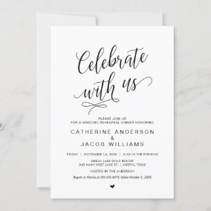 Wedding Rehearsal Dinner, Simple Classy Black, Invitation