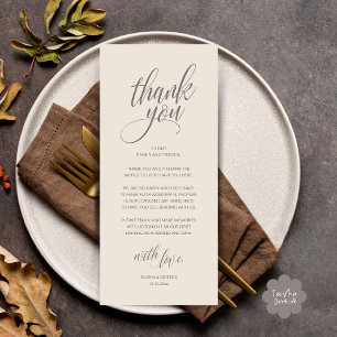 Wedding Rehearsal Dinner Thank You Card