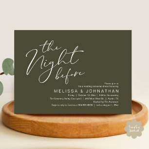 Wedding Rehearsal Dinner The Night Before  Invitation
