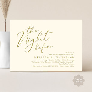 Wedding Rehearsal Dinner The Night Before  Invitation