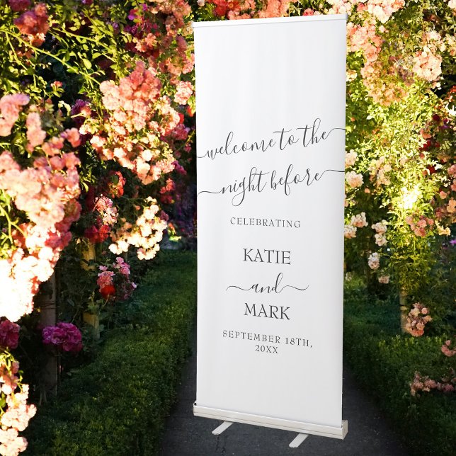 Wedding Rehearsal Dinner Welcome Night Before Retractable Banner (Wedding Rehearsal Dinner Welcome Night Before Retractable Banner)