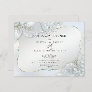 WEDDING REHEARSAL Icy Blue Shimmer Invitation