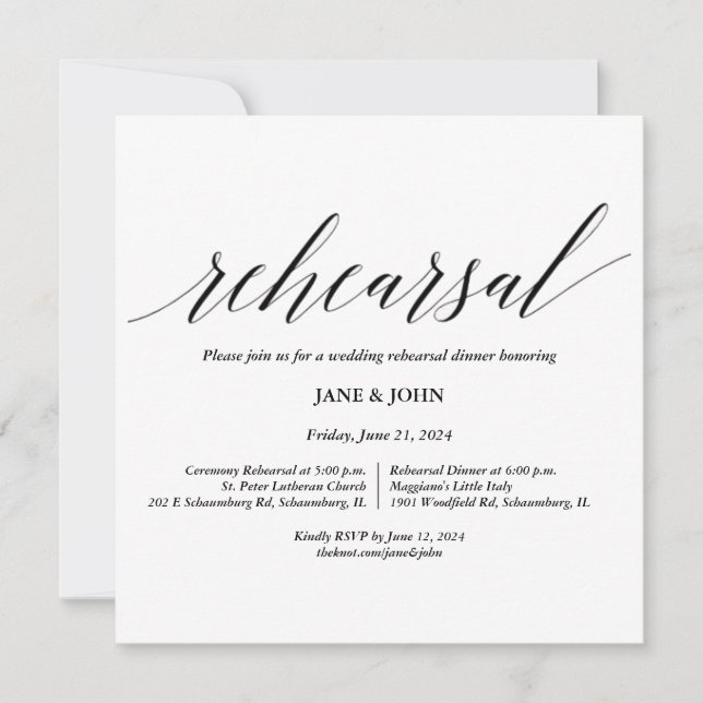 Wedding Rehearsal Invitation (Front)