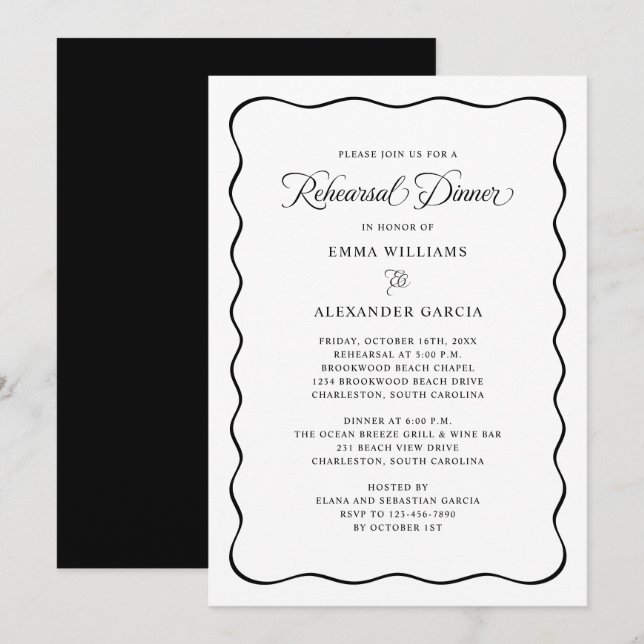 wedding rehearsal invitation (Front/Back)