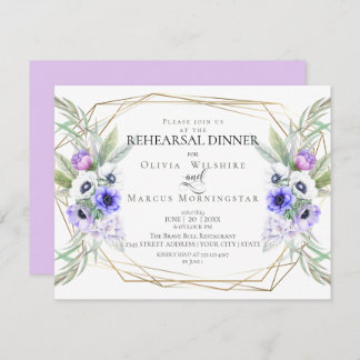 Wedding Rehearsal | Violet Anemone Floral Invitation