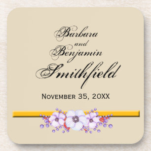Wedding Remembrance Floral coaster personalise