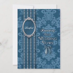 WEDDING RENEWAL INVITATION VINTAGE BLUE DESIGN