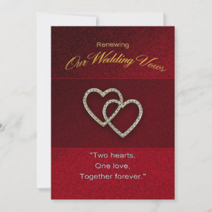 Wedding Renewal - Two Hearts are One Invitation