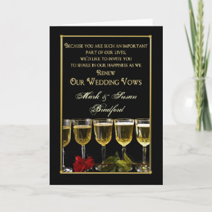 Wedding Renewing of Vows Invitation - Rose/Wine