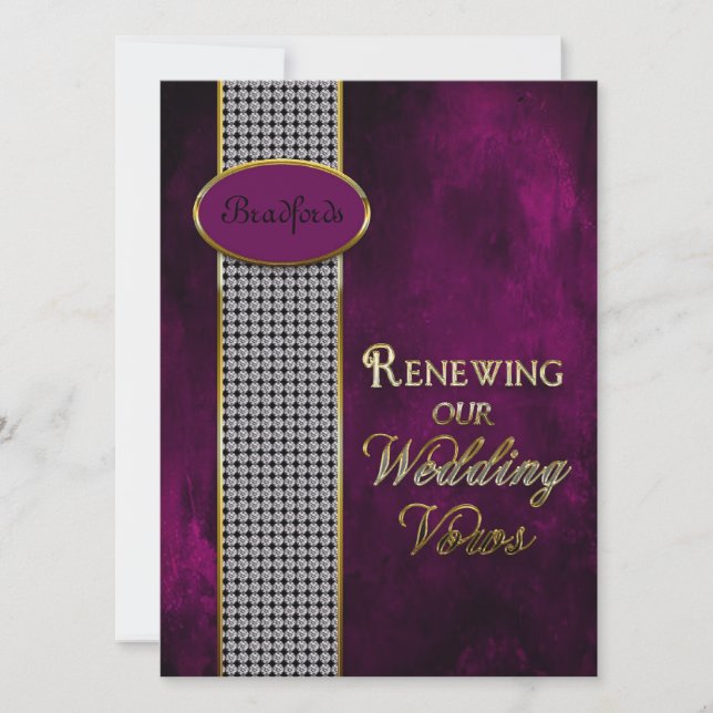 Wedding Renewing Vows - Invitation Deep Purple (Front)