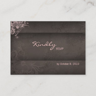 Wedding reply card pink brown
