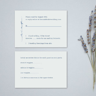 Wedding Reply with Entree Choices RSVP Card