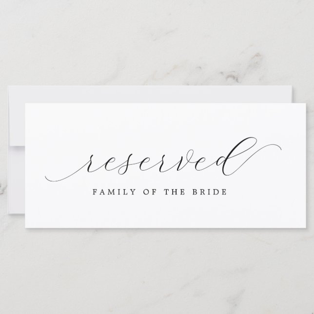 Wedding Reserved Chair Sign | Family of the Bride (Front)