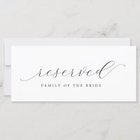 Wedding Reserved Chair Sign | Family of the Bride