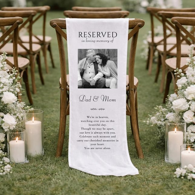 Wedding Reserved In Loving Memory Of Dad & Mum Short Table Runner (Creator Uploaded)