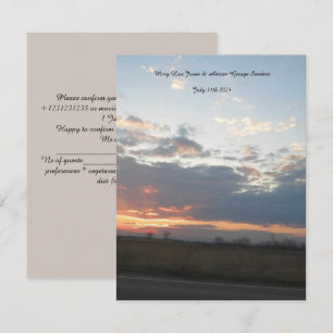 Wedding Response Card Beautiful Sunset Photo