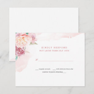 Wedding Response Card Blush and Blooms