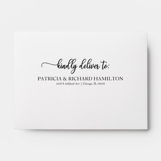 Wedding Response Card Envelope With Return Address (Front)