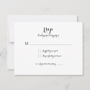 Wedding Response Card RSVP *Modern Classic*