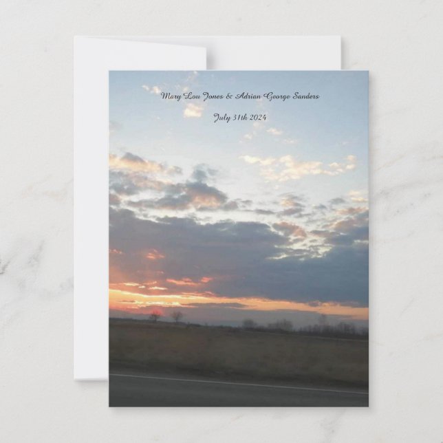 Wedding Response Card Sunset (Front)