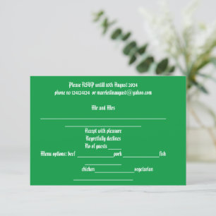 Wedding Response Card Wisteria violet green