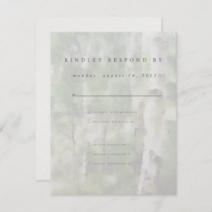 Wedding Response RSVP Card Aspen Tree Design