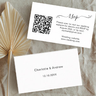 Wedding response website QR code RSVP Enclosure Card
